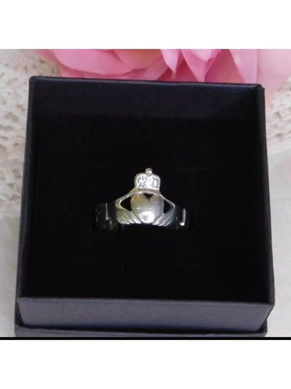 Claddagh Sterling Silver Ring Irish Heart in Your Hands